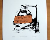 Star Wars Homeless Storm Trooper Hand Pulled Limited Edition Screen Print