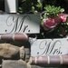 Wedding Signs TWO sided Mr and Mrs with Thank You - Shabby Cottage Chic Rustic n Woodland Hanging Sign