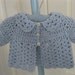 Hand crocheted baby sweater - Blue Summer Cardie