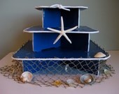 Nautical Beach Style Three Tiered Cupcake Stand for Weddings and Birthdays