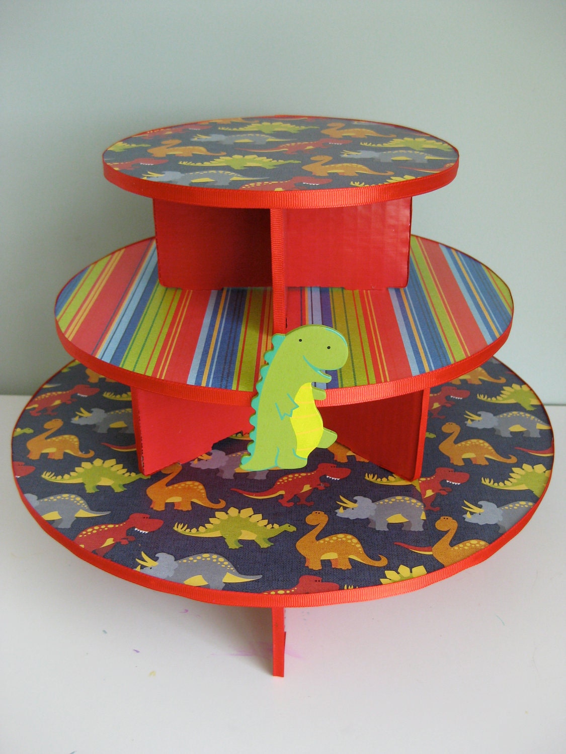 Dinosaur Cupcake Stand for Birthdays or Baby Shower Il_570xn