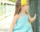 Childrens Clothing, Childrens Summer Top, Little Girls Swimsuit Cover, Halter Top, Beachwear
