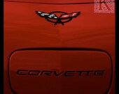Deep Red - Signed photo 8 x 8 - BOGO sale - american cars muscle Chevrolet corvette  General motor father day home decor