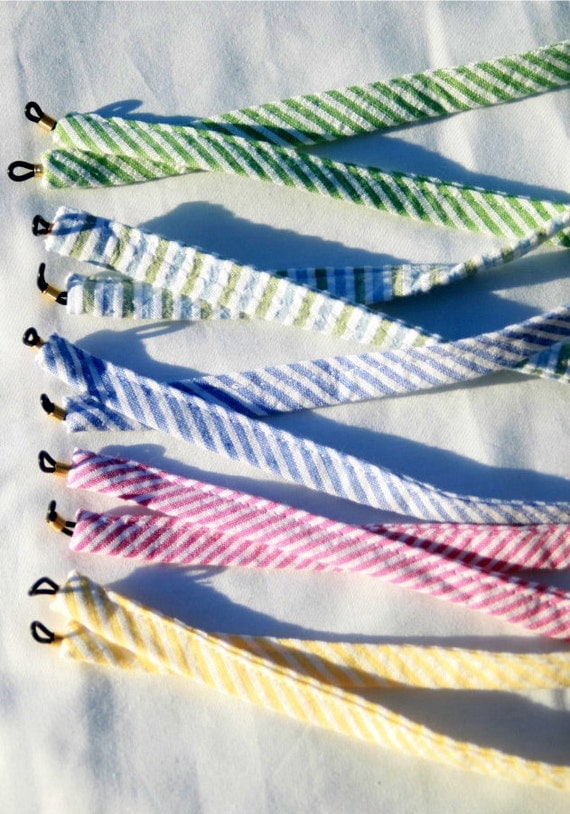 Red Stripe Seersucker Sunglass Croakies