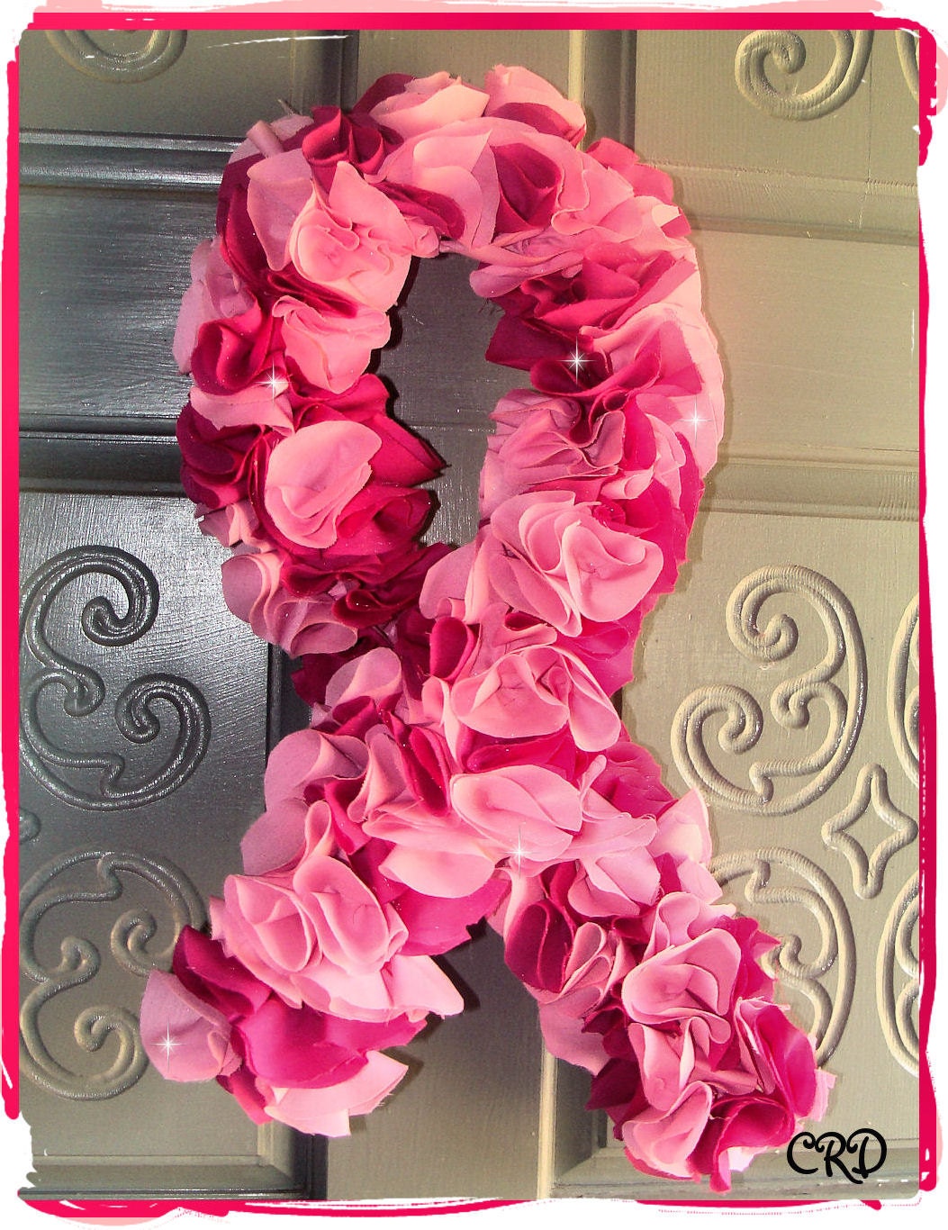 Breast Cancer Pink Ribbon Awareness Wreath