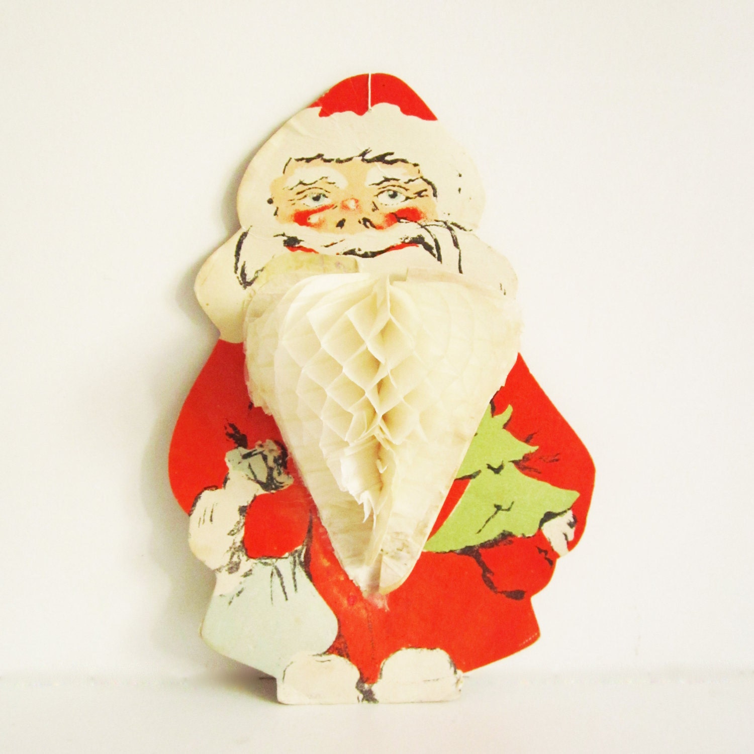 1954 paper SANTA/ Ded Moroz. Use him for mixed media art, photography projects, or company.