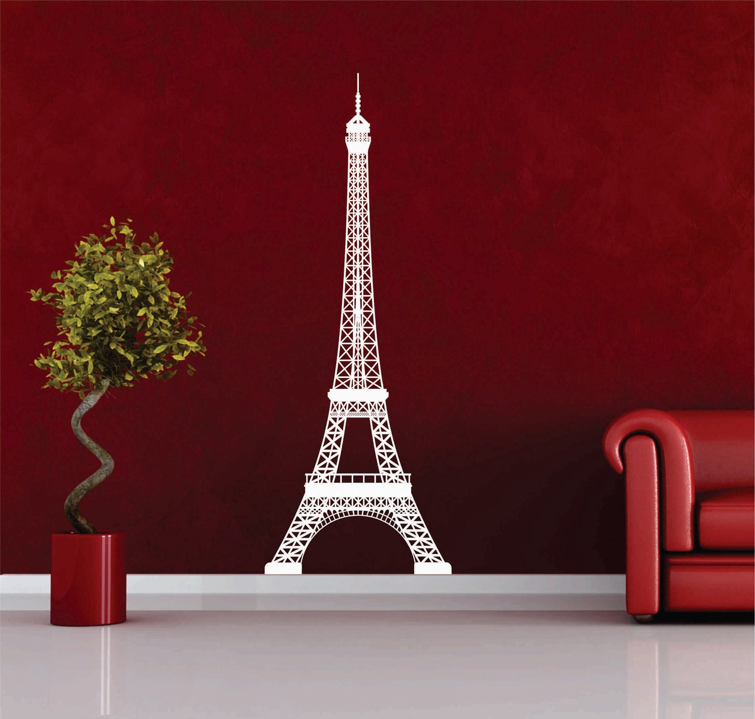 Extra Large Eiffel Tower vinyl wall decal FREE SHIPPING
