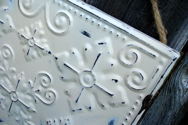 Antique White Magnetic Board Office Organizer Memo Board Shabby Chic Rustic Farmhouse Decor