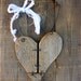 Rustic Reclaimed Wood Heart decor w/ barbed wire effect