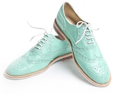 mint oxford brogue shoes - FREE WORLDWIDE SHIPPING