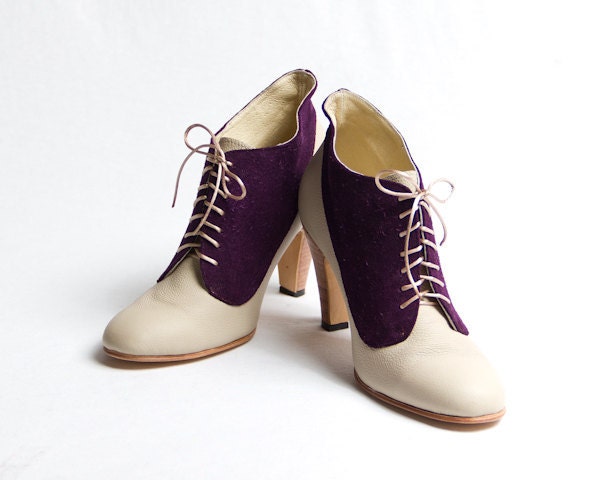1920's vintage inspired two tones high heels FREE WORLDWIDE SHIPPING