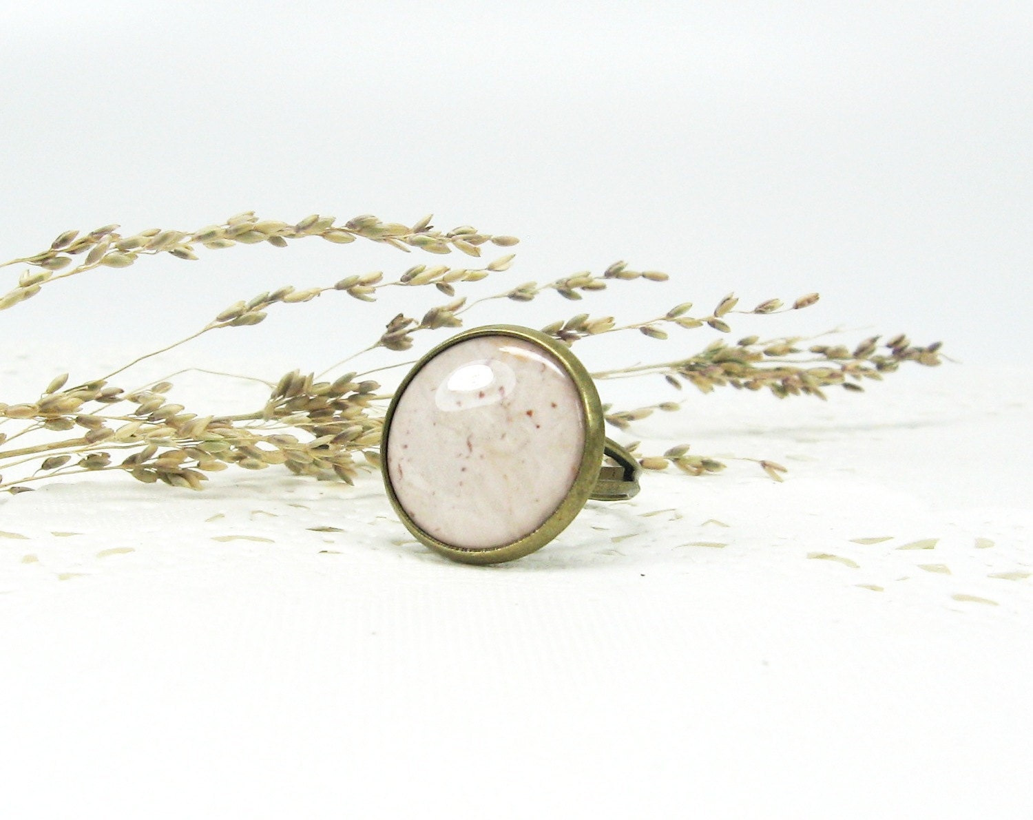 Beige Cream Ring adjustable, Light Brown, Pastel, Rustic (0-4R) - Free shipping, Fashion and Trends