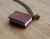 Unique Aged Mini book necklace with poem - A HUNTING MORNING by Sir Arthur Conan Doyle