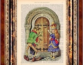 ALICE in WONDERLAND - Queen Alice - Vintage Color Art Print Antique 1800's Book Page or Dictionary Page Upcycled Recycled