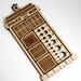 Police Box Knitting Needle Gauge, Laser Cut Wood, Sizes 0 to 17, Ruler