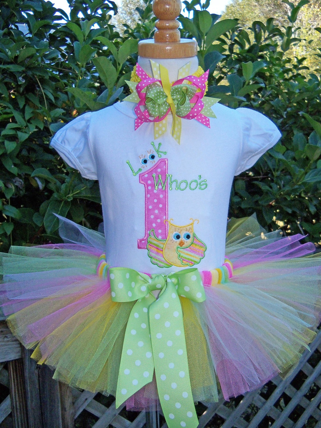 Look Whoo's ONE-1st birthday outfit includes Shirt, Tutu, and Hairbow-PERSONALIZED