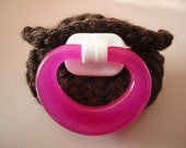 Crocheted mustache pacifier - The Bearded Lady