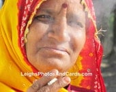 Art Photography Woman Smoking a Bidi India  8x12 Print
