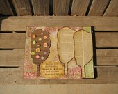 Original Mixed Media Tree Blossom Word Art