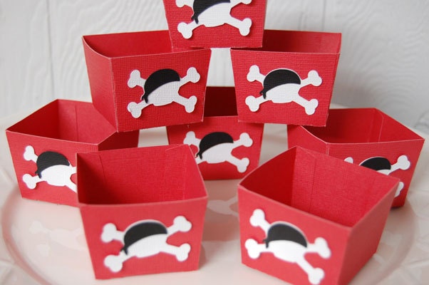 Candy Cups, Nut Cups, Dessert Cups, Shower Favors, Wedding Favors, Birthday Favors, Pirate Theme, Jolly Roger, Pirate Birthday, 12 Pcs Il_570xn