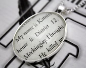 Hunger Games 'Katniss, District 12, Mockingjay' Book Page Necklace