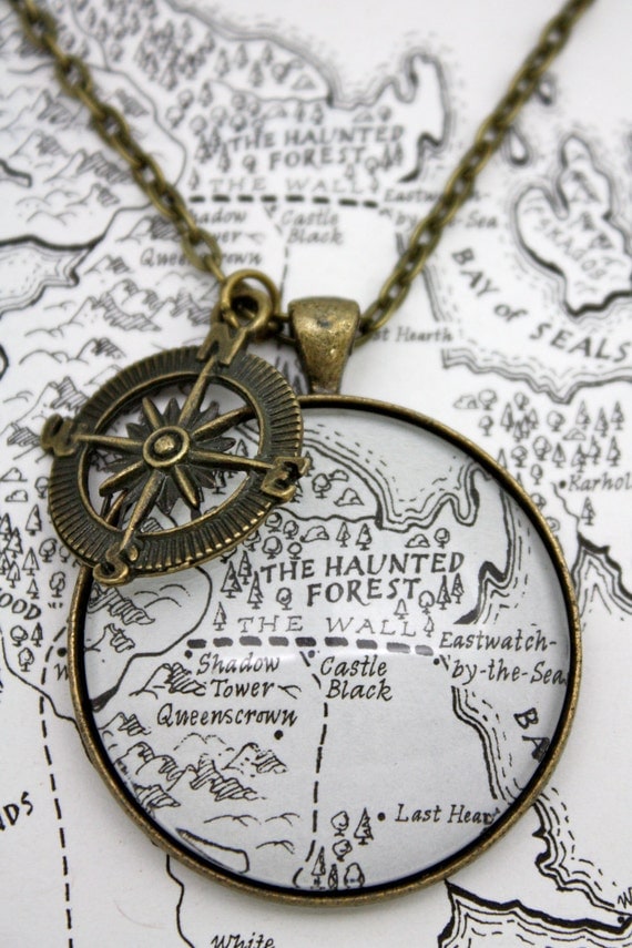 Game of Thrones 'The Wall' Map Book Page Necklace