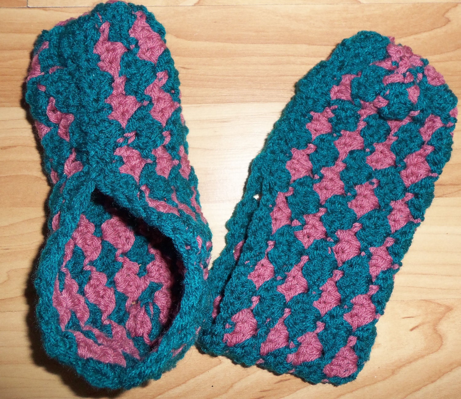 Crocheted Reversible Slippers- PDF PATTERN