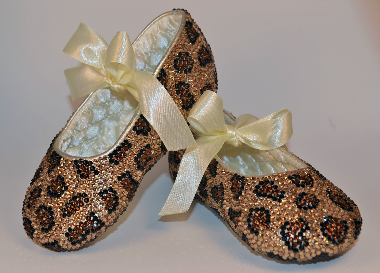 Leopard Print Baby Rhinestone Shoes Swarovski Crystal Baby Shoes Baby Custom Shoes Trendy Baby Shoes Baby Leather Shoes High End Fashion