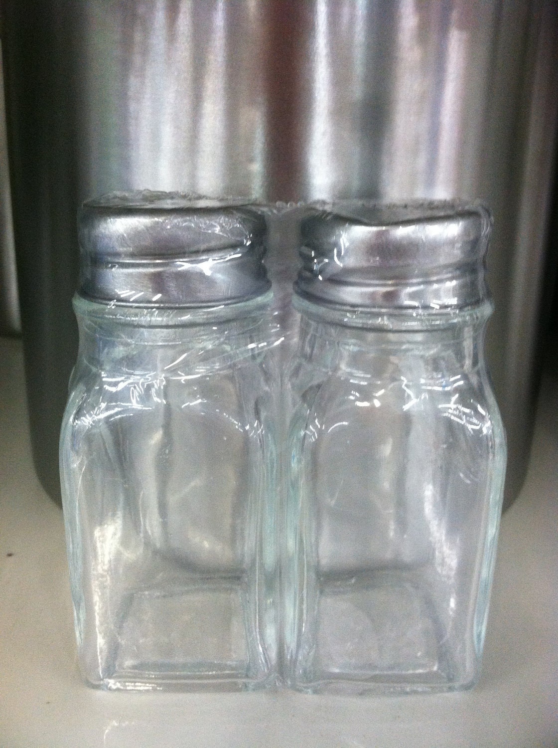 PERSONALIZED Salt & Pepper Shakers, One initial and ribbon accents
