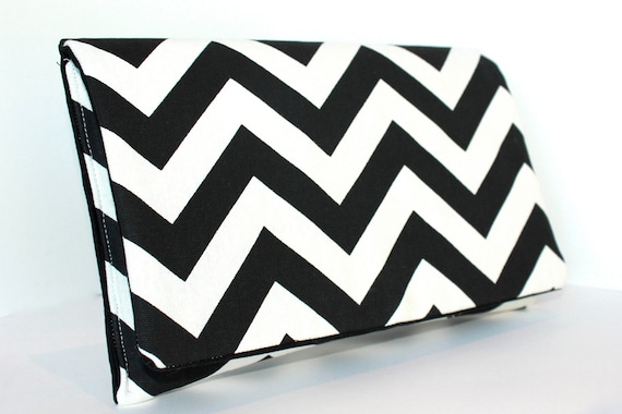 Chevron Clutch LIMITED EDITION Black and White ZigZag