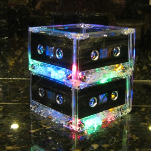 Rainbow colors Cassette Tape Lamp Mood Light MixTape Night Light Lamp Upcycled EcoFriendly Il_570xn