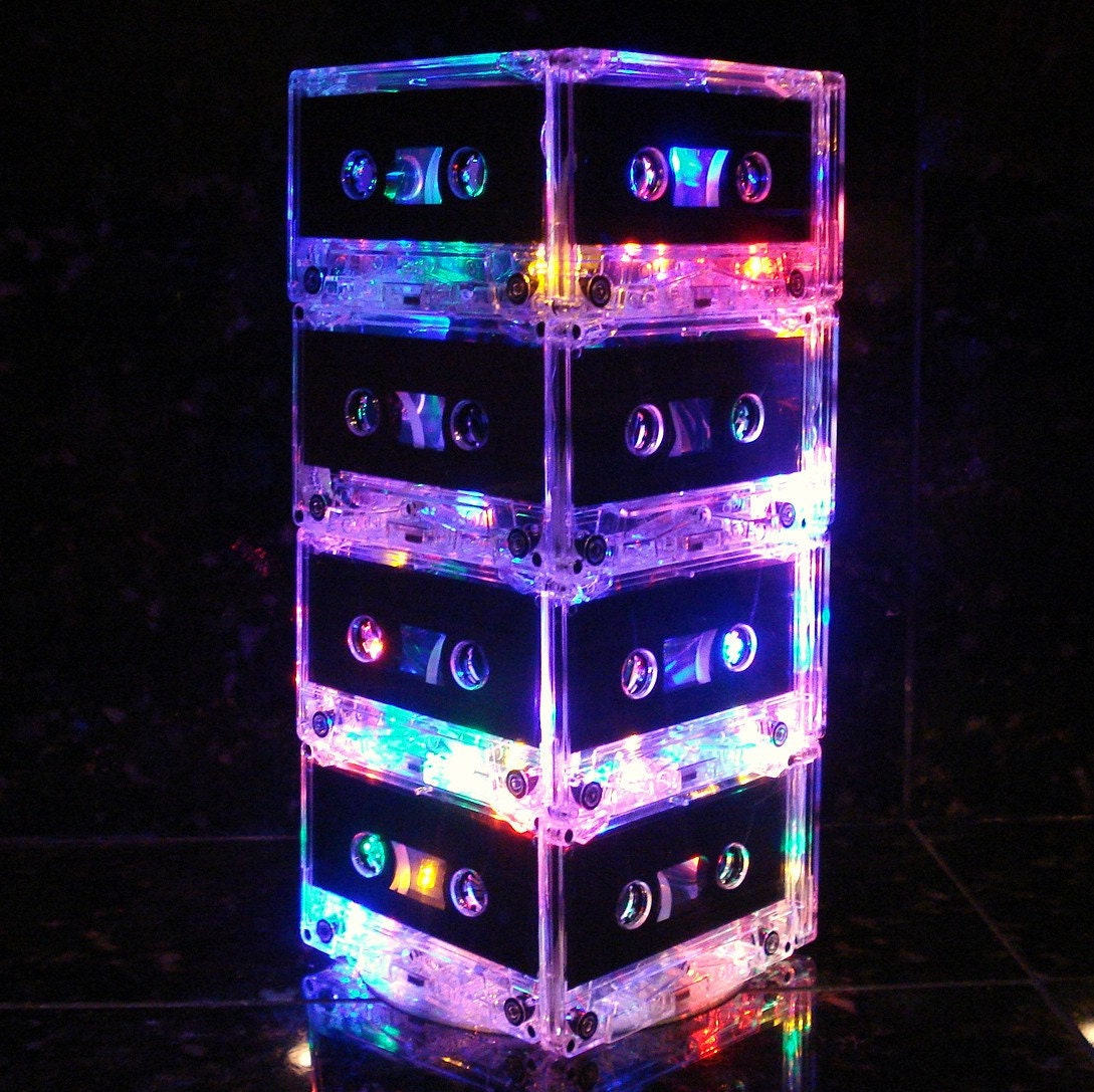 Music Lover MixTape Light Multi-Color Cassette Tape Table Lamp Retro Unique Lighting 80s lover rock n roll lamp Il_570xn