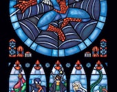 Spiderman Stained Glass Window Print - Full Size