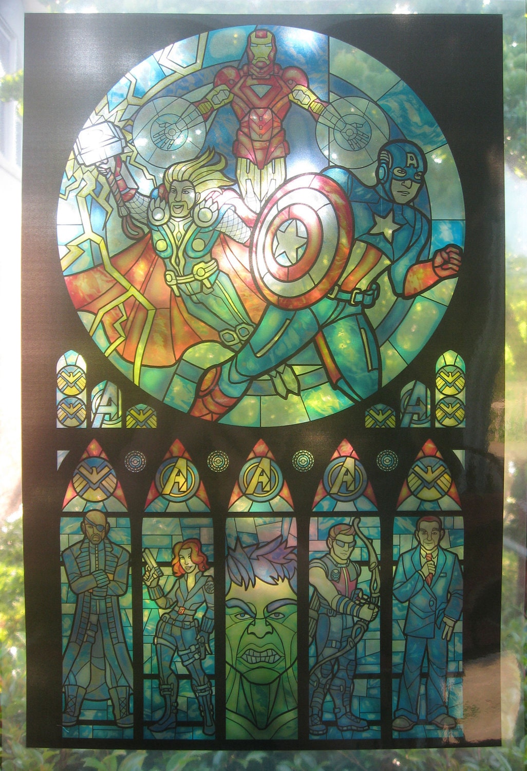 Stained Glass Avengers Print - Full Size