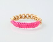 Hot Pink Golden Chain- Golden Cobra bfrend bracelet PRE ORDER