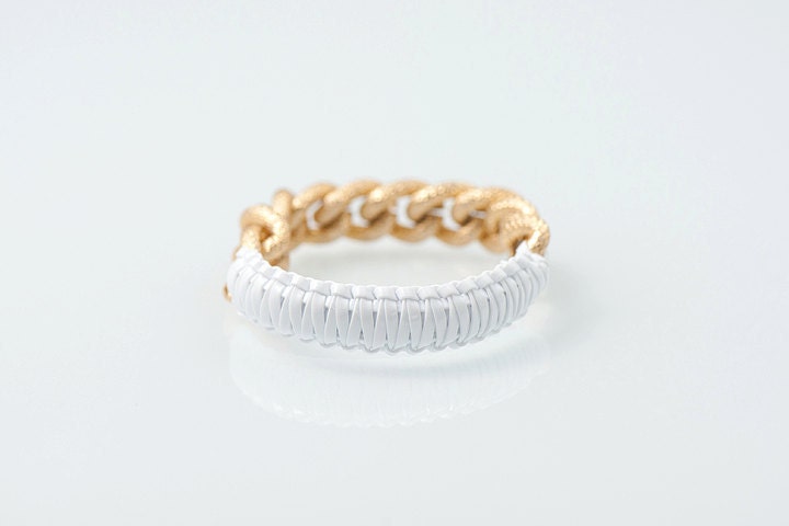 White Golden Chain- Golden Cobra bfrend bracelet PRE ORDER