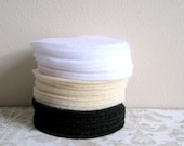 Lot of 30 Die Cut Felt Circles in 3 inches -  White, Ivory and Black