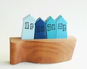 Little Houses Village on the Hill Sculptural Wall Art