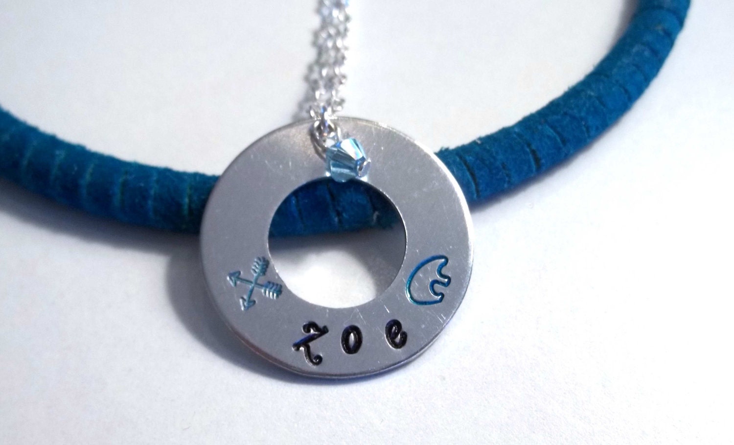 Hand stamped Jewelry-Personalized Necklace-Native American themed Aluminum Pendant: Mothers Day Sale Coupon Code FREESHIPPING1