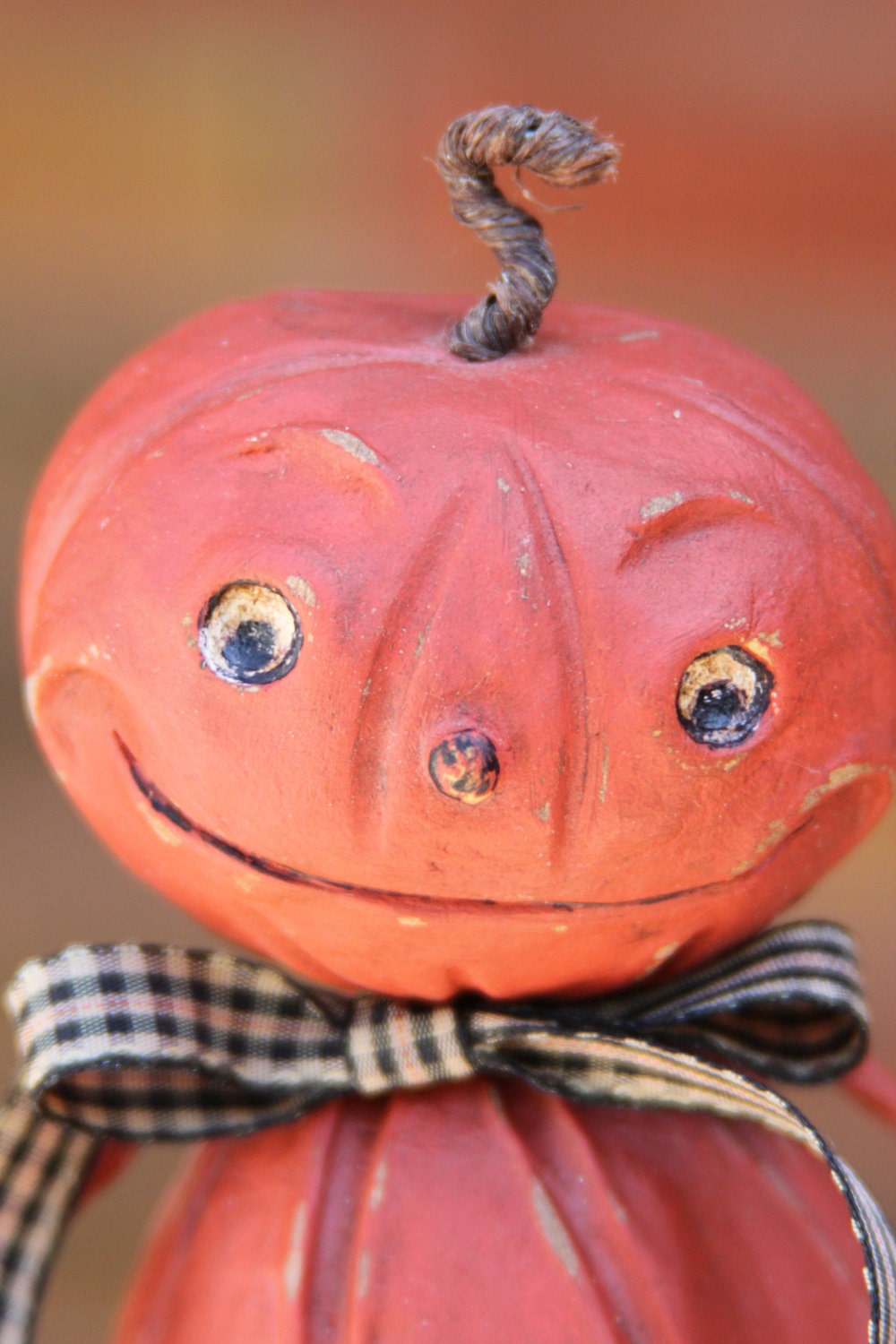 Halloween Pumpkin Folk Art Jack-O-Lantern Decoration