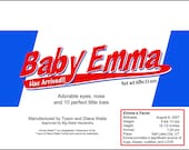 Unique Baby Announcement - Candy Bar Baby Ruth birth announcement - Red White Blue, Digital printable DIY or Printed