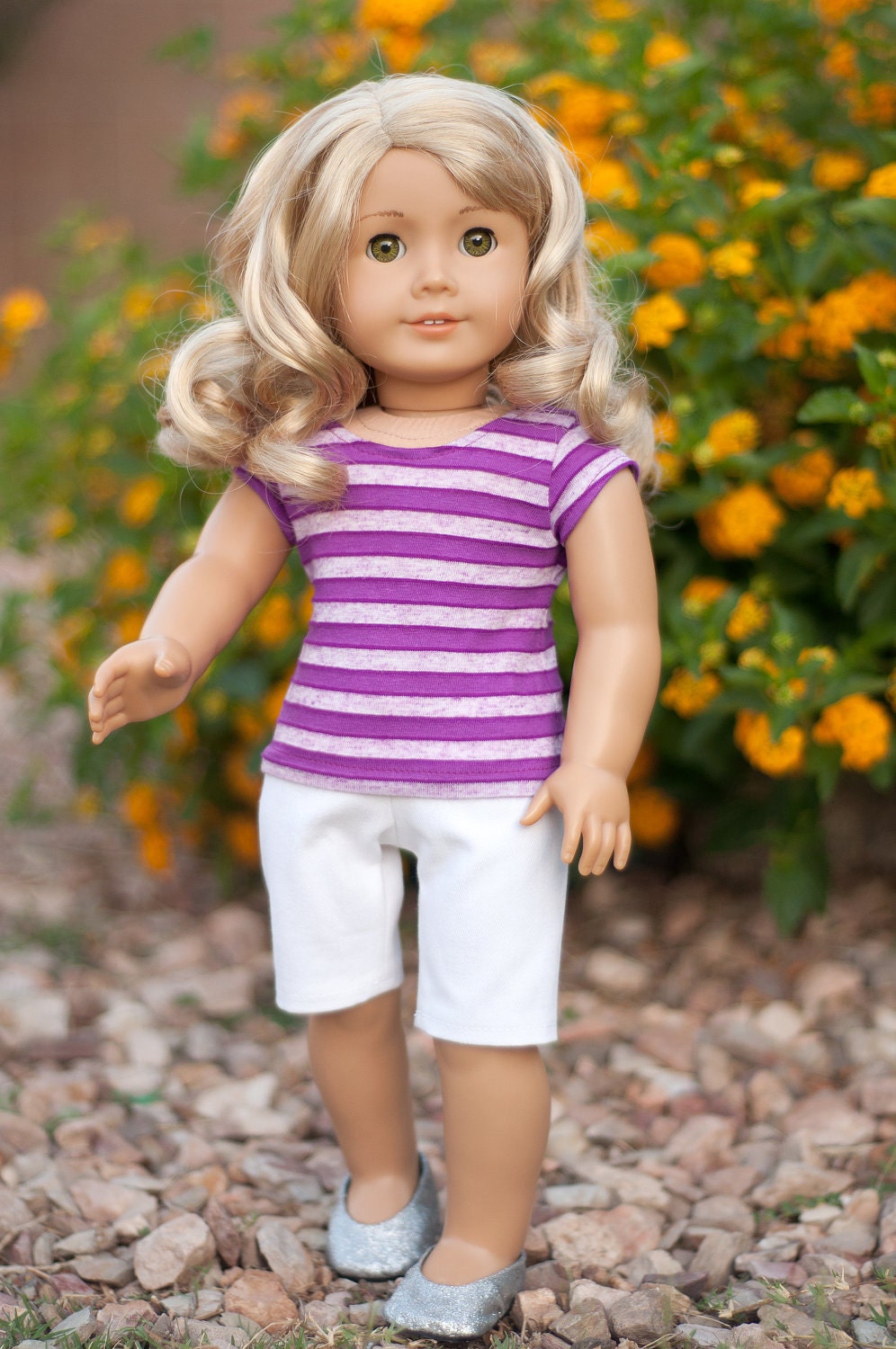 Doll Clothes: Basic White Shorts in City Walking Length for an American Girl Doll or other 18 Inch Dolls