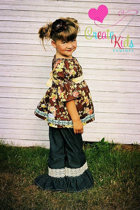 Vivian's Peasant Top with Attached Sash PDF Pattern NEW sizes 6-12 months up to size 8