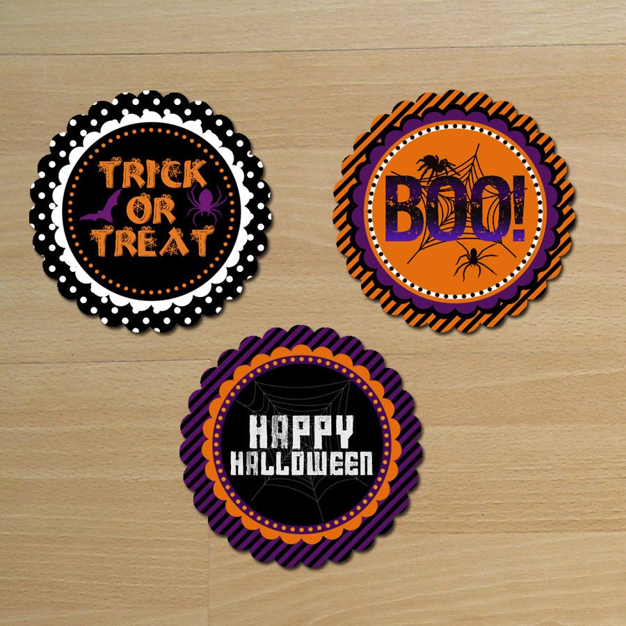 Halloween Theme - Printable Gifts tags, Cupcake Toppers, Favor Tag - DIY