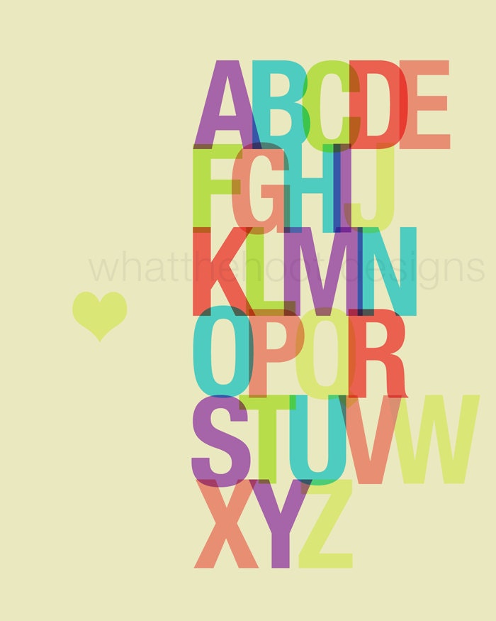 Printable Colorful Alphabet Print - 8x10 - DIGITAL PRINT