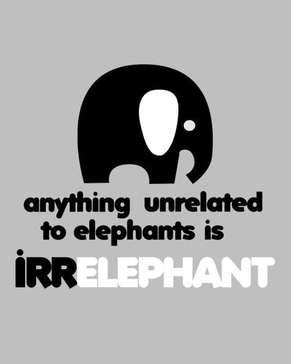 Printable Irrelephant Elephant Print - 8x10