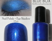 2 Pack - Blue Box - Nail Polish 8ml and Eye Shadow 5g Vegan Non-Toxic - Tardis Blue Makeup Duo
