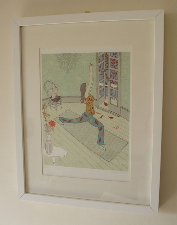 Mindfulness -  limited edition print of an illustration of a woman doing yoga