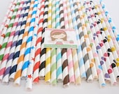 60 Paper Straws....Pick your Color(s) and Designs.....Mix or Match......Paper Drinking Straws.....Cake Pop Sticks