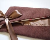 Chocolate Brown Flannel Clutch with Popsicle Pattern Lining